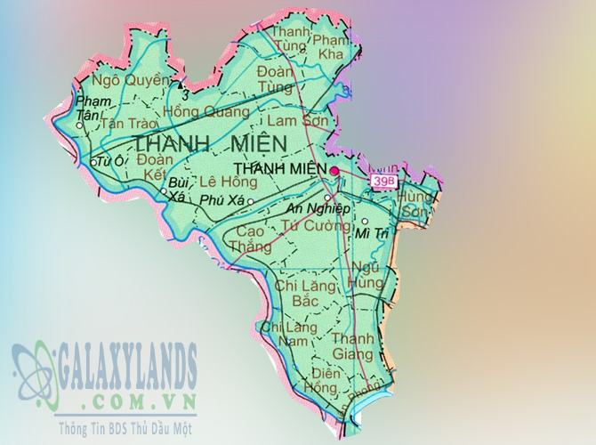 Bản đồ huyện Thanh Miện tỉnh Hải Dương