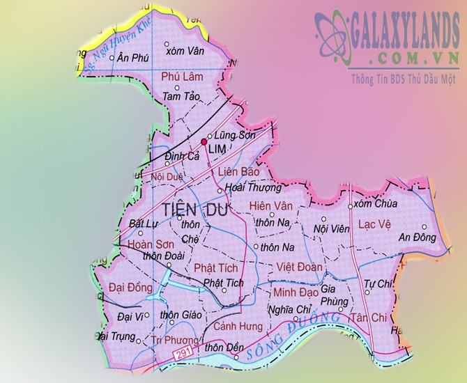 Bản đồ huyện Tiên Du 