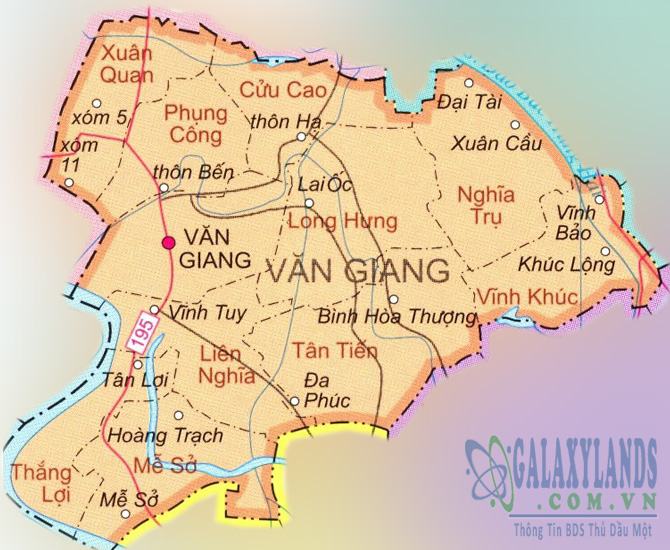 Bản đồ huyện Văn Giang tỉnh Hưng Yên
