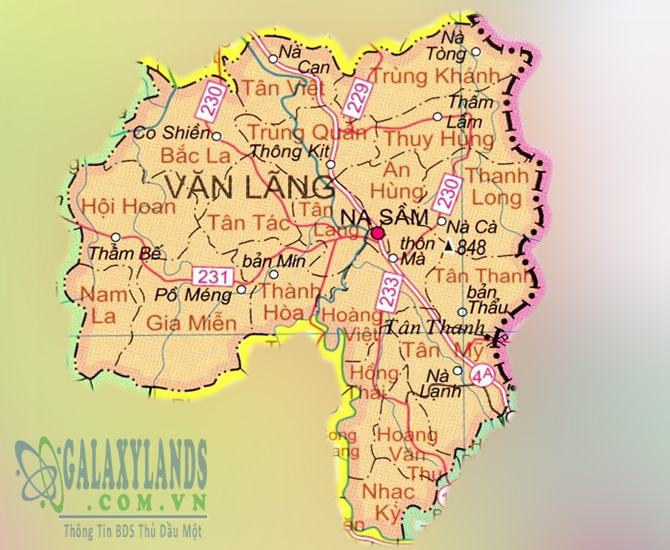 Bản đồ huyện Văn Lãng 