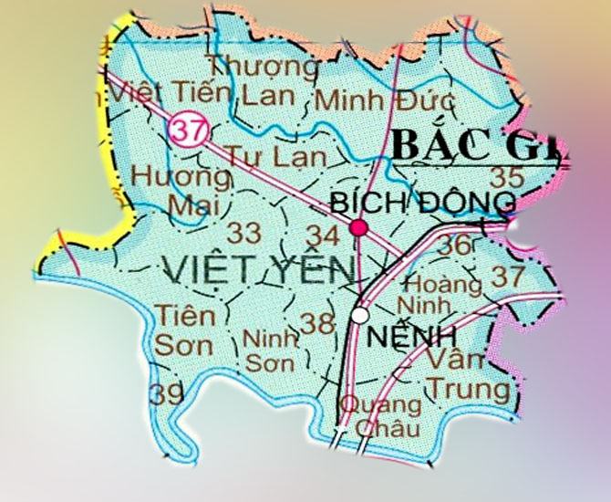 Bản đồ huyện Việt Yên tỉnh Bắc Giang