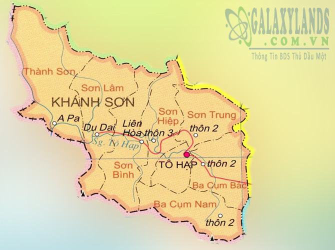 Bản đồ huyện Khánh Sơn tỉnh Khánh Hòa