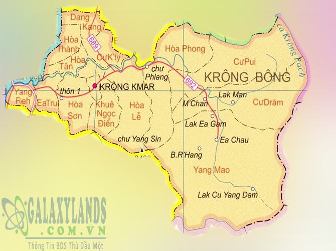 Bản đồ huyện Krông Bông tỉnh Đắk Lắk