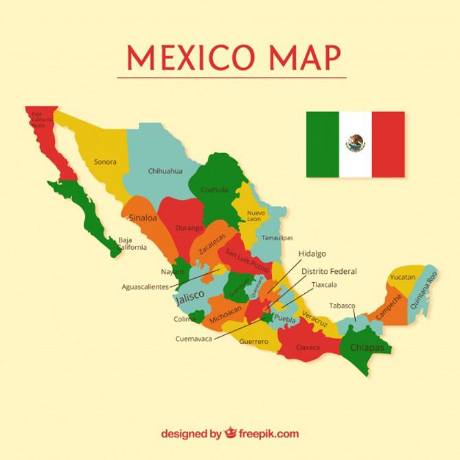 Bản đồ Mexico chi tiết