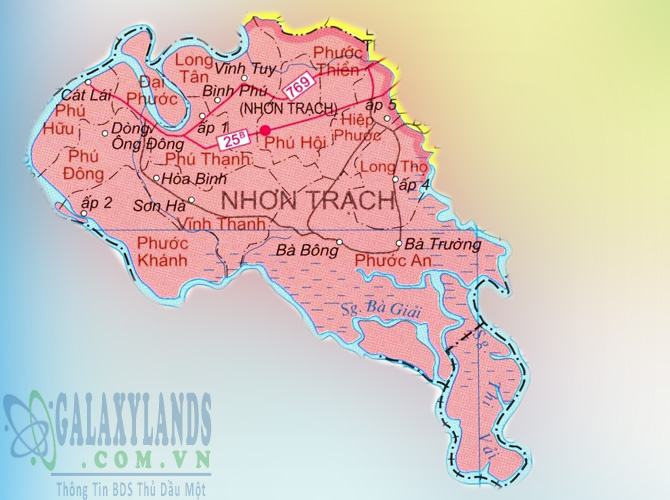 Bản đồ huyện Nhơn Trạch tỉnh Đồng Nai