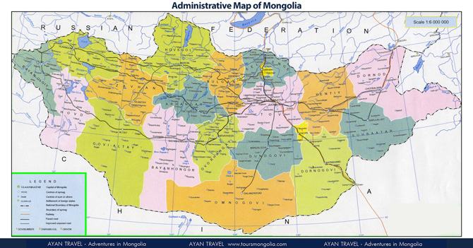 Bản đồ hệ thống giao thông đất nước Mông Cổ