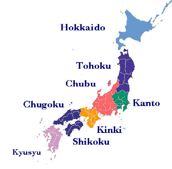 Bản đồ các tỉnh đất nước Nhật Bản
