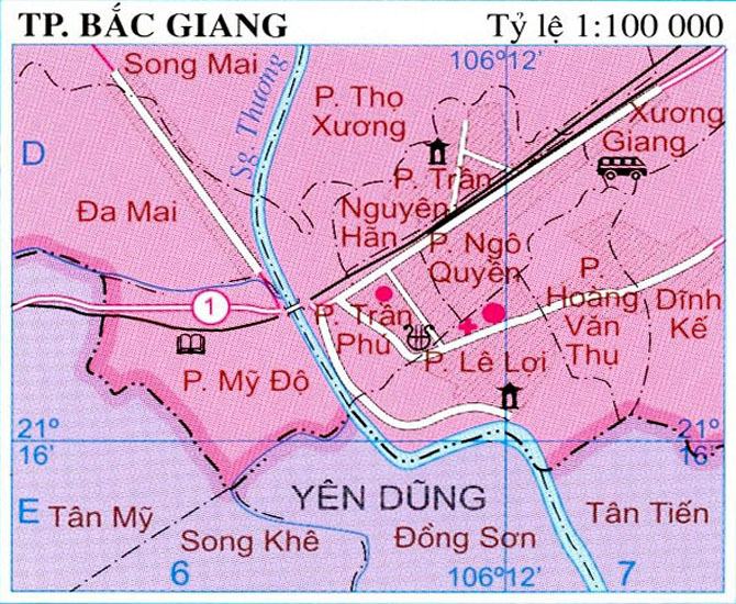 Bản đồ thành phố Bắc Giang 