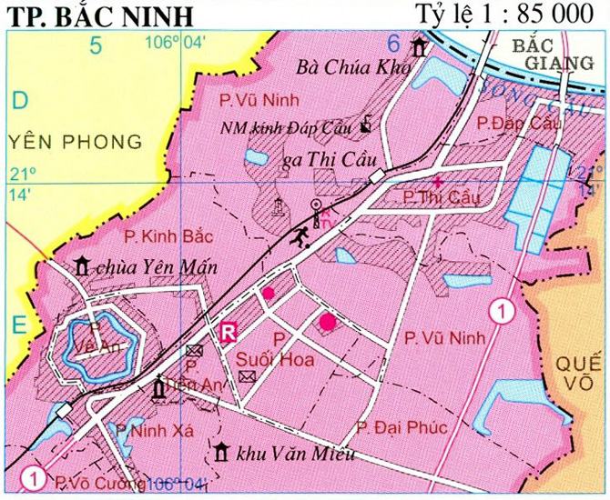 Bản đồ thành phố Bắc Ninh