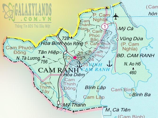 Bản đồ thành phố Cam Ranh tỉnh Khánh Hòa