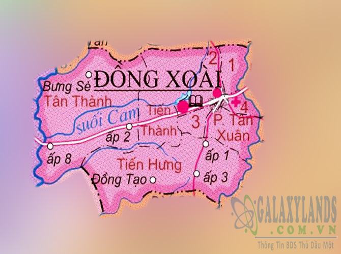 Bản đồ thành phố Đồng Xoài tỉnh Bình Phước