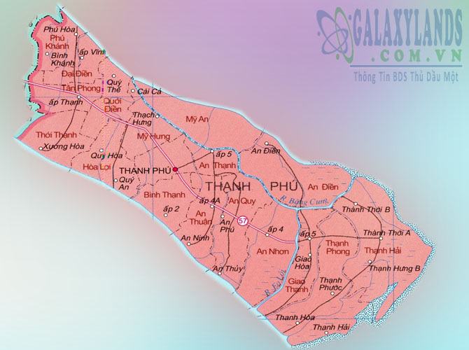 Bản đồ huyện Thạnh Phú tỉnh Bến Tre