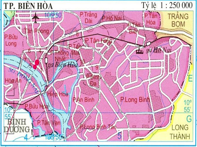 Bản đồ thành phố Biên Hòa, Đồng Nai