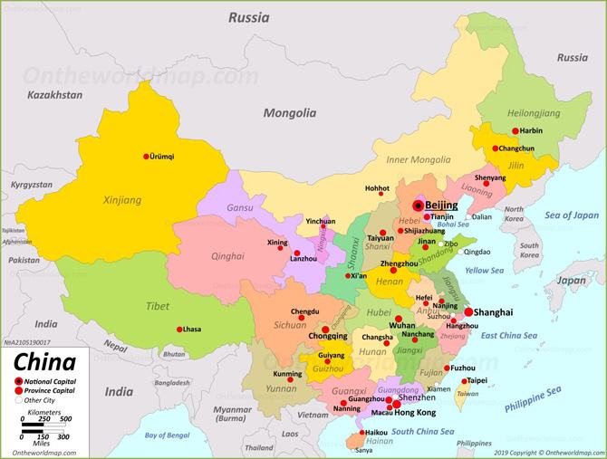 Bản đồ các tỉnh Trung Quốc ( China)