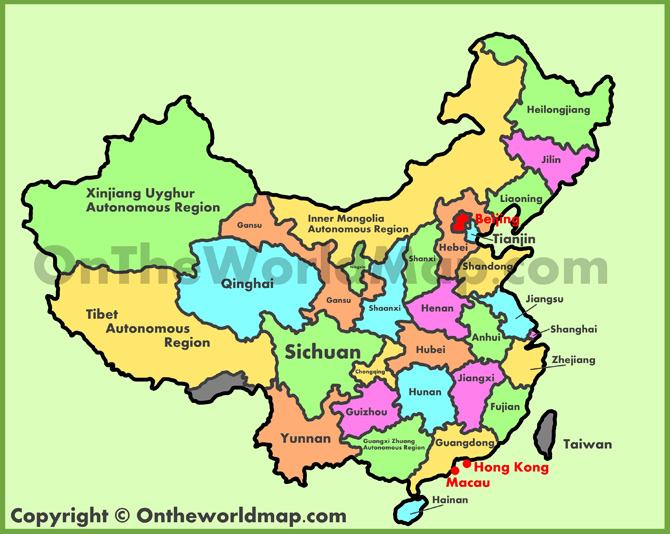 Bản đồ Trung Quốc chi tiết