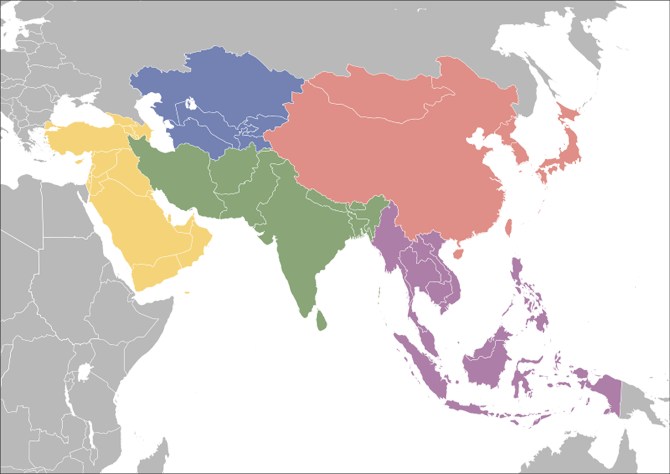 vị trí Châu Á trên Google Map
