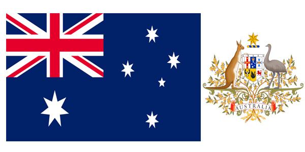 Quốc kỳ và quốc huy đất nước Australia