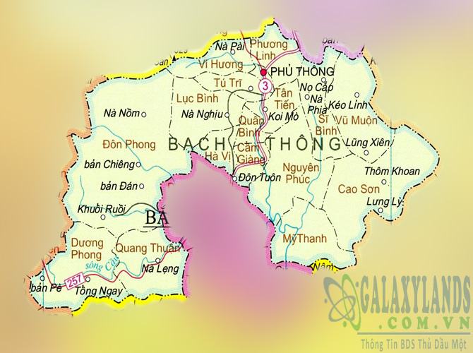 Bản đồ huyện Bạch Thông 