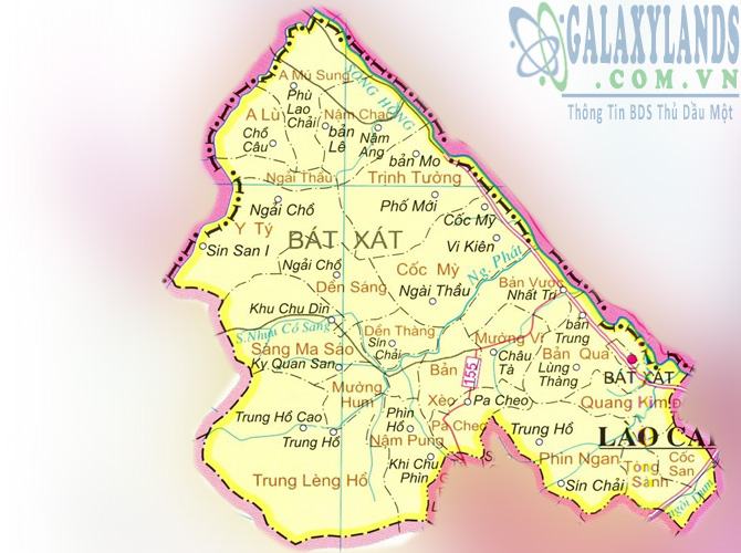 Bản đồ huyện Bát Xát tỉnh Lào Cai