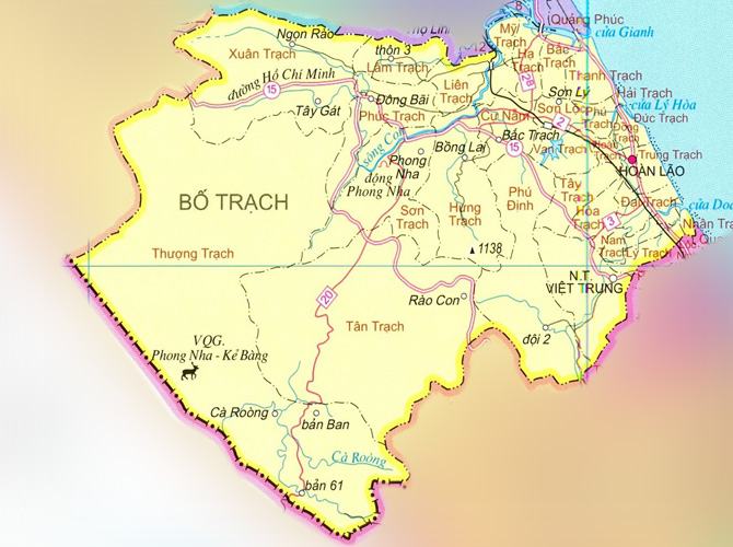 Bản đồ huyện Bố Trạch tỉnh Quảng Bình