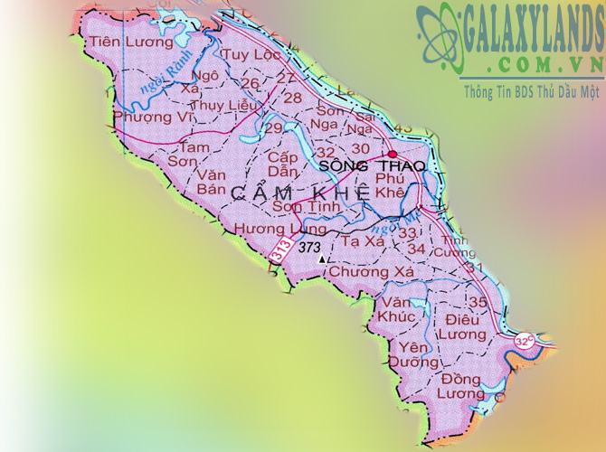 Bản đồ huyện Cẩm Khê tỉnh Phú Thọ