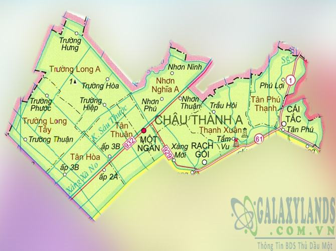 Bản đồ huyện Châu Thành A tỉnh Hậu Giang