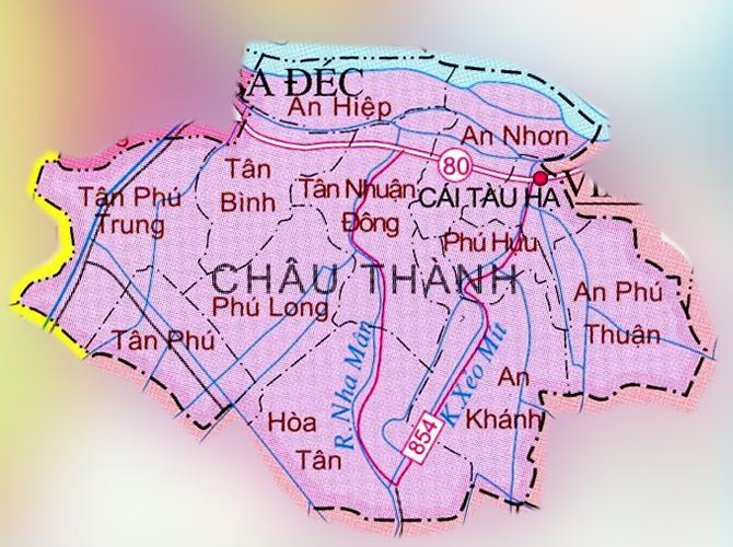 Bản đồ huyện Châu Thành tỉnh Đồng Tháp