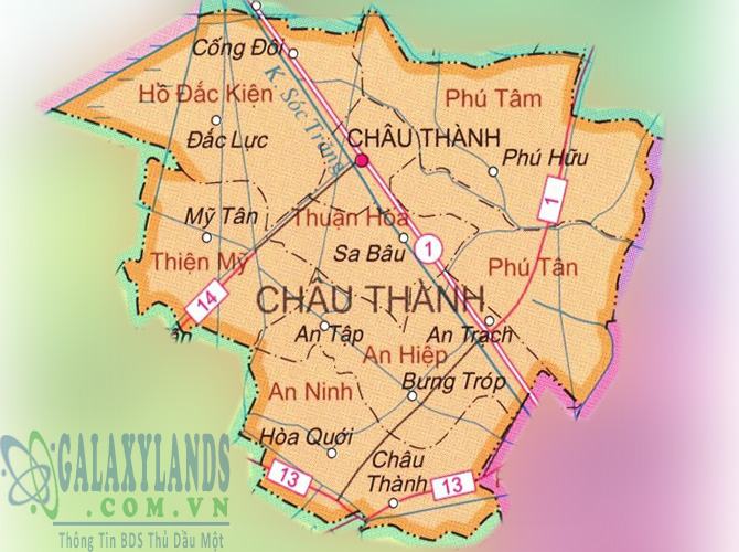 Bản đồ huyện Châu Thành tỉnh Sóc Trăng