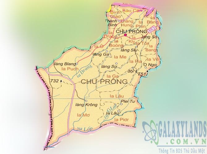 Bản đồ huyện Chư Prông tỉnh Gia Lai