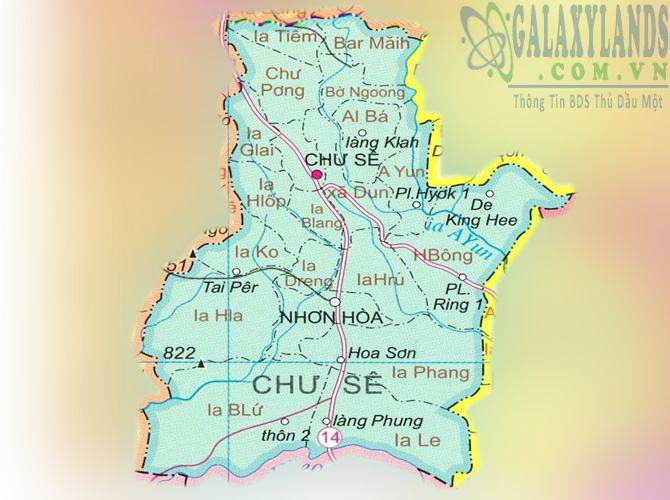 Bản đồ huyện Nhơn Hòa tỉnh Gia Lai