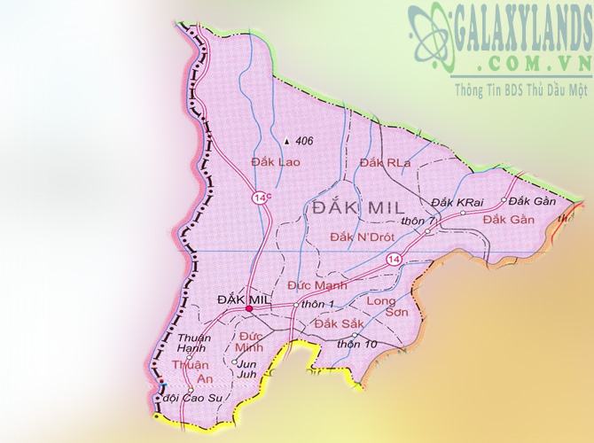 Bản đồ huyện Đắk Mil tỉnh Đắk Nông