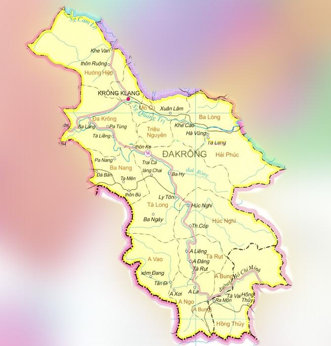 Bản đồ huyện Dakrông tỉnh Quảng Trị