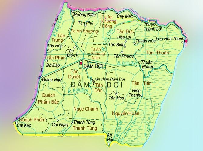 Bản đồ huyện Đầm Dơi tỉnh Cà Mau