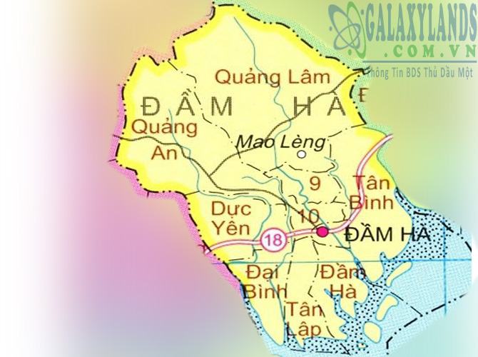 Bản đồ huyện Đầm Hà tỉnh Quảng Ninh