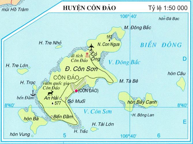 Bản đồ huyện Côn Đảo Bà Rịa Vũng Tàu