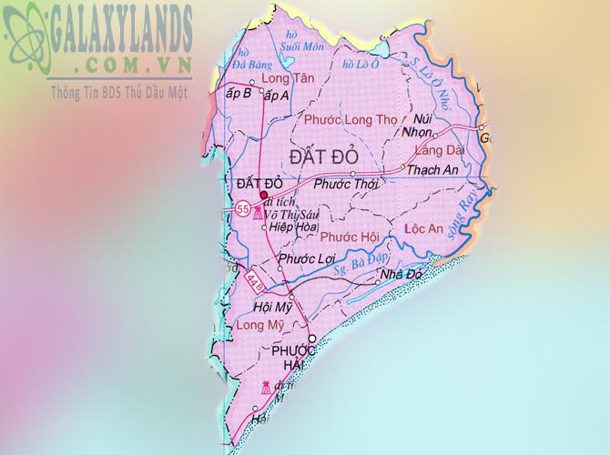 Bản đồ huyện Đất Đỏ Bà Rịa Vũng Tàu