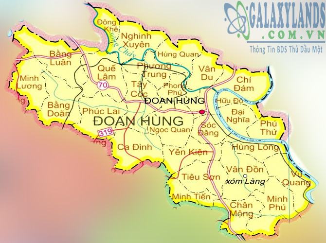 Bản đồ huyện Đoan Hùng tỉnh Phú Thọ