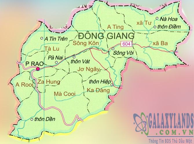 Bản đồ huyện Đông Giang tỉnh Quảng Nam