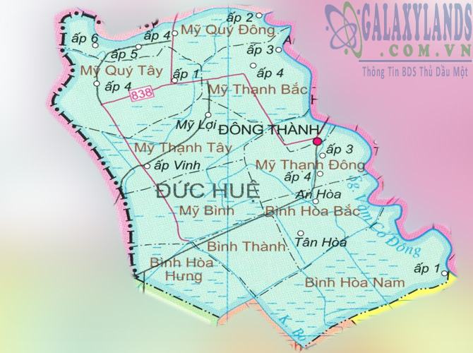 Bản đồ huyện Đức Huệ tỉnh Long An