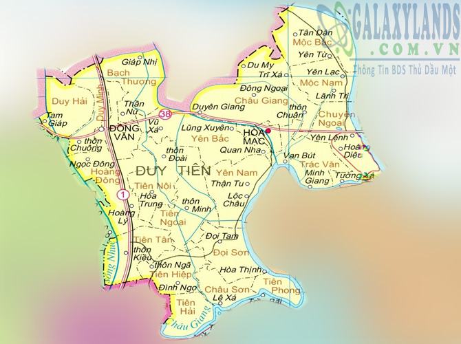 Bản đồ huyện Duy Tiên 