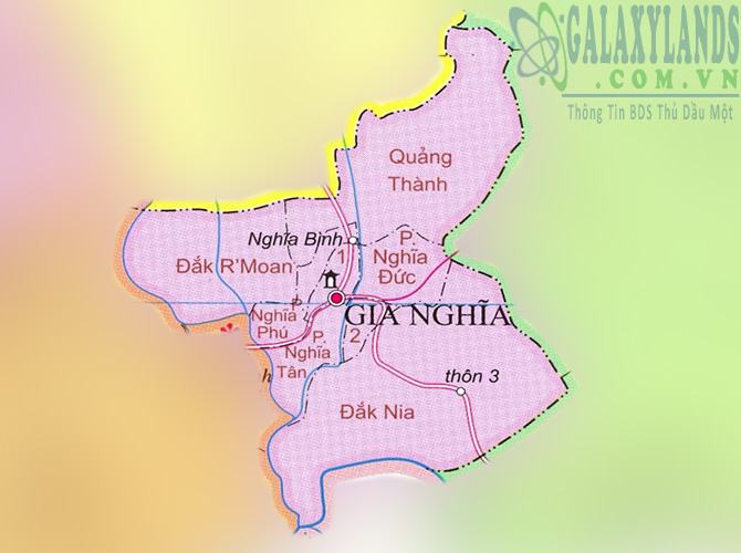 Bản đồ huyện Gia Nghĩa tỉnh Đắk Nông
