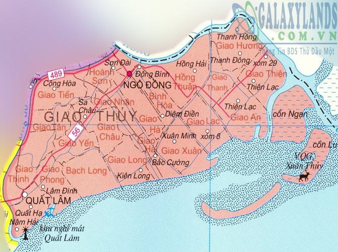 Bản đồ huyện Giao Thủy