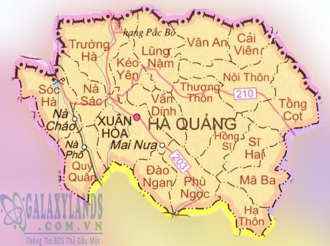 Bản đồ huyện Hà Quảng tỉnh Cao Bằng