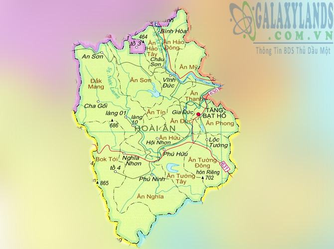 Bản đồ huyện Hoài Ân tỉnh Bình Định