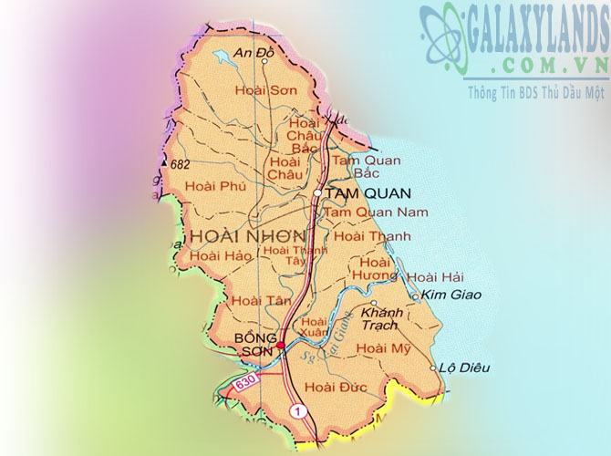 Bản đồ huyện Hoài Nhơn tỉnh Bình Định