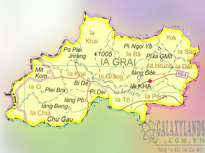 Bản đồ huyện IA Grai tỉnh Gia Lai