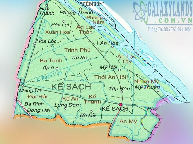 Bản đồ huyện Kế Sách tỉnh Sóc Trăng