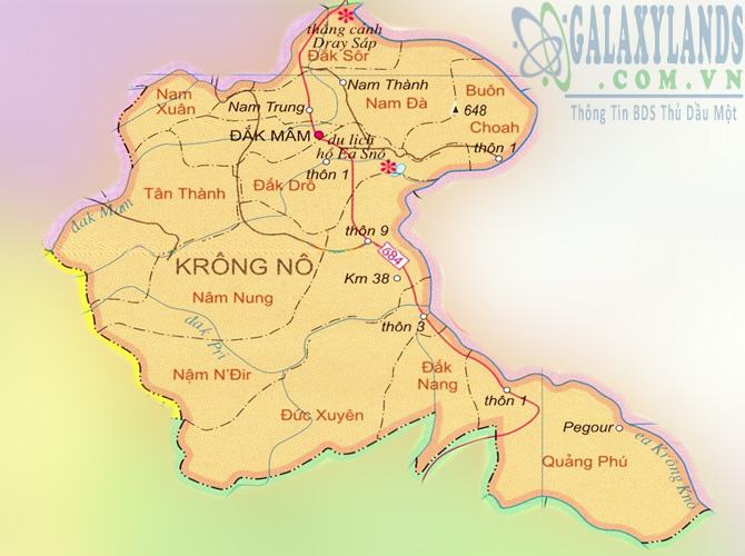 Bản đồ huyện Krông Nô tỉnh Đắk Nông