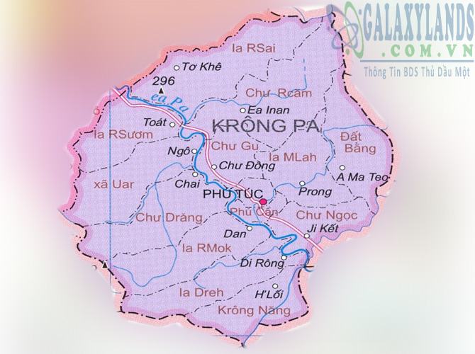 Bản đồ huyện Krông Pa tỉnh Gia Lai