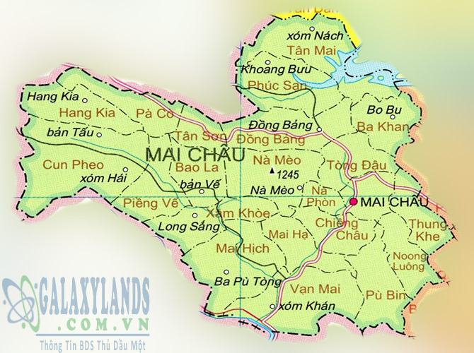 Bản đồ huyện Mai Châu tỉnh Hòa Bình